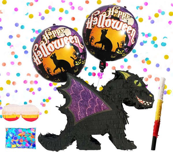 Dragon Pinatas for Halloween Celebrations,Theme party decorations,Birthday party supplies,Kids Birthday Game,Party Supplies,mexican pinatas inlcudes Busterstick, Blindfold, Confetti and 2 Ballons